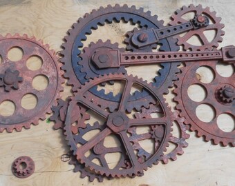 Gear Wall Decoration- 3 feet by 5 feet Wooden Gears, Wood Gears, Foundry Gears, Industrial Wall Decor, Steampunk Decor