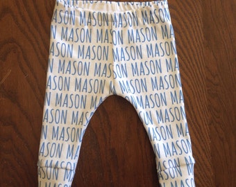 Personalized Name Leggings in Organic Cotton - You choose name symbols fonts and colors