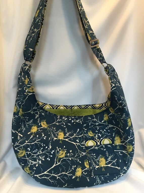 EXTRA LARGE TOTE, Slouch Style Bag, Hobo Style Bag, Bird on a Branch ...