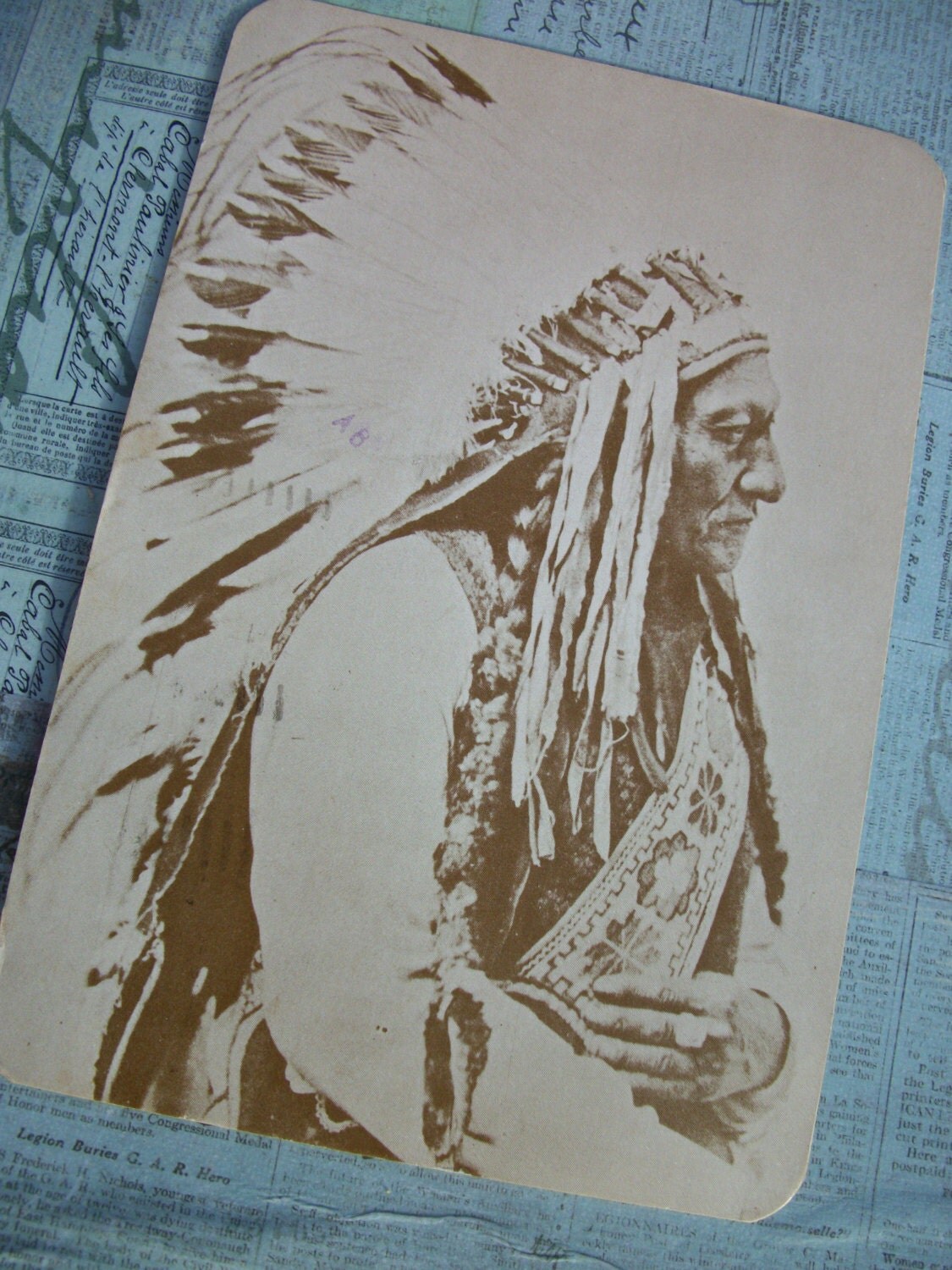 Vintage Old West Collectors Series Postcard Sitting Bull.