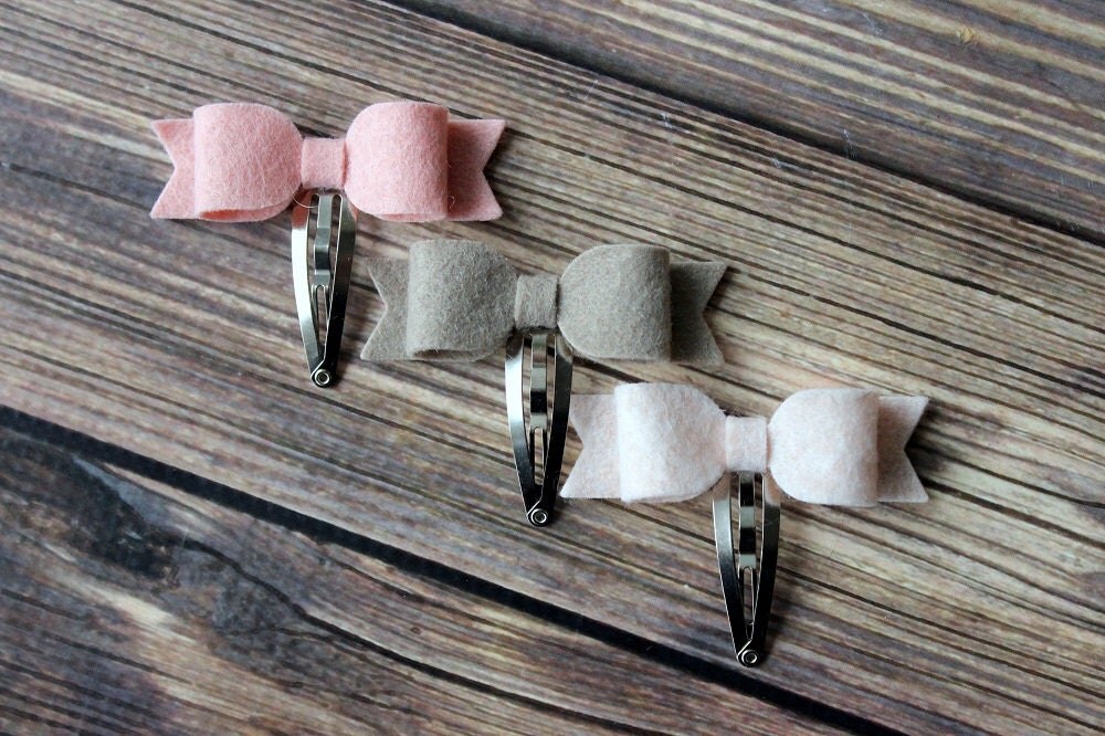 Felt bow snap clips baby toddler girls hair clips felt