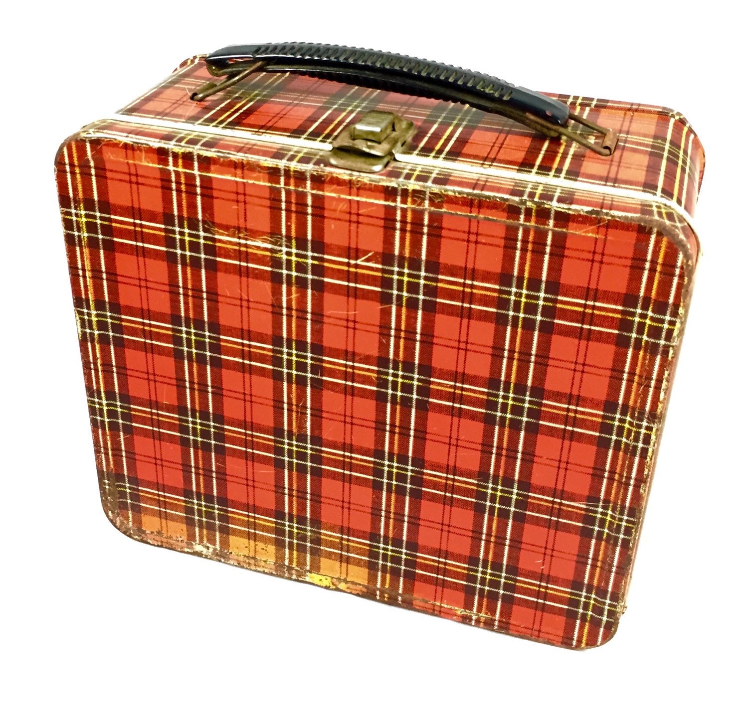 Vintage Plaid Metal Lunch Box Aladdin Ind. by VintageHomeLiving
