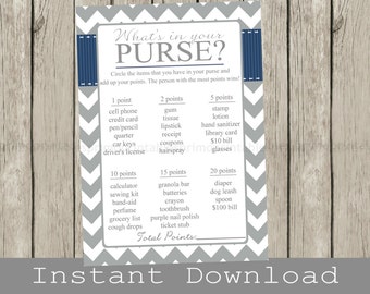 Baby Shower Purse Game Printable Cards purple hydrangeas