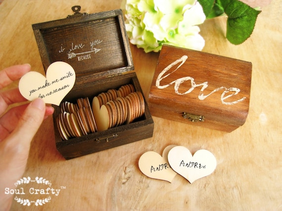 30 reasons "I love you because ..." Wooden Heart Message ...