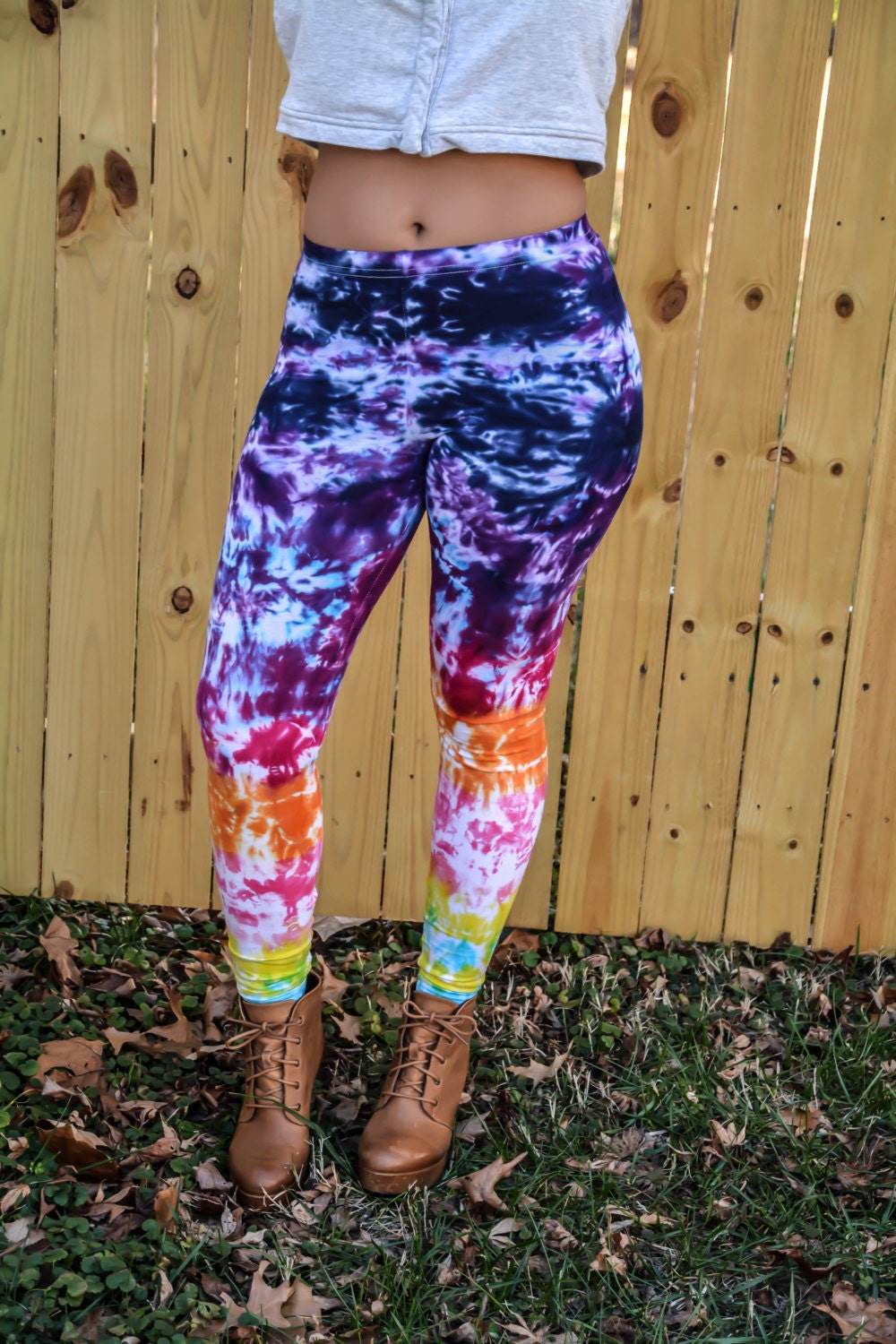 Rainbow Ombre Tie Dye Leggings Womens fashion Hand Dyed