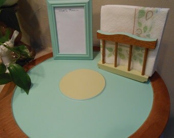 lazy susan/napkin holder/frame set
