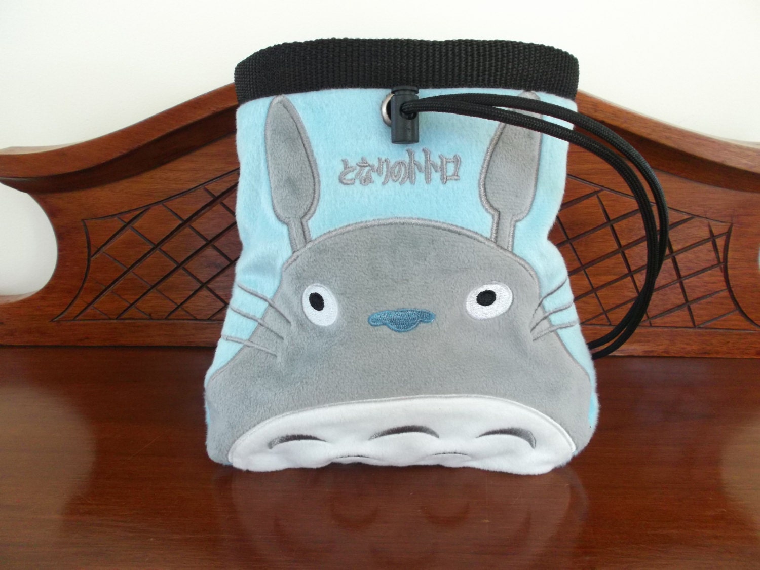 Totoro Rock Climbing Chalk Bag made from a child's plush