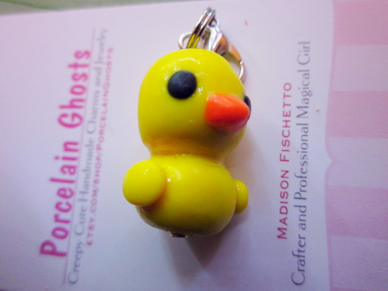 Kawaii Cute Polymer Clay Duck Charm Rubber by PorcelainGhosts