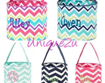 FAST SHIPPING!! Personalized Chevron Buckets boy or girl :)