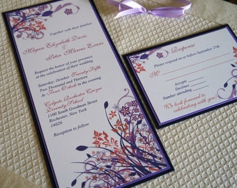 Purple And Orange Wedding Invitations 7