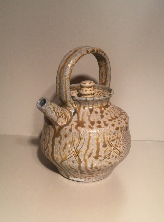 Salt Glaze / Teapot / Wood Fired Ceramic / Pottery Handmade