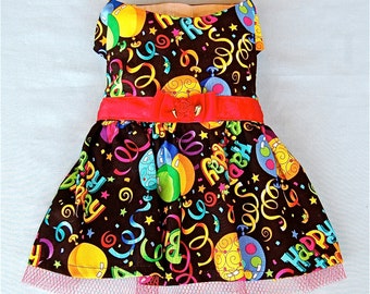 Happy Birthday Colorful and Bright Dog Dress for Dogs and Puppies