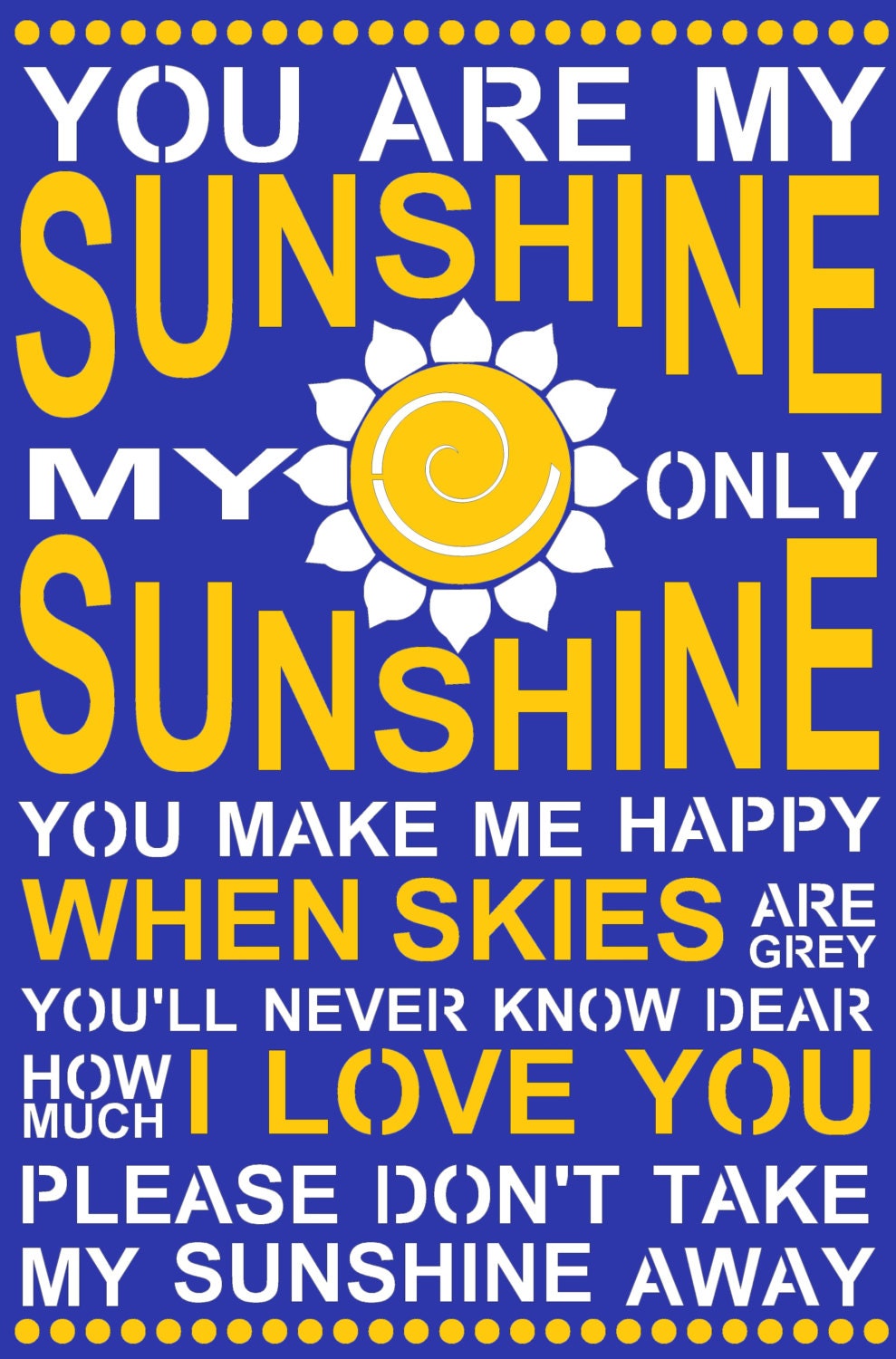 You are my Sunshine reusable stencil by TheBurlapLady on Etsy