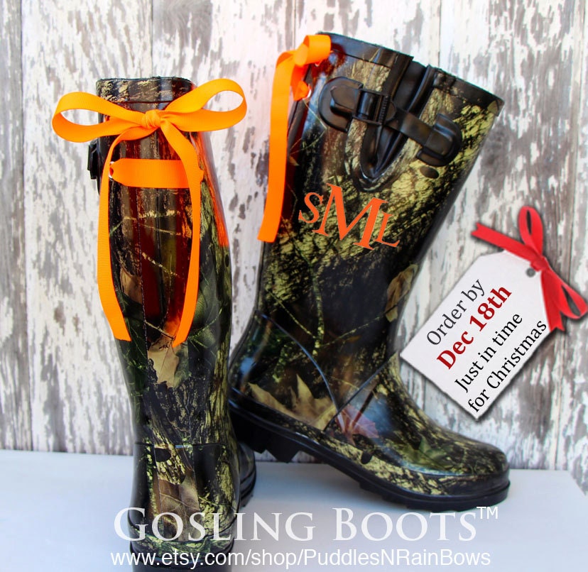 Download Custom Monogram Camo Rain Boot with Bow by PuddlesNRainBows