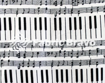 Piano Keyboard Anti Pill Fleece Fabric, 60 Inches Wide and Sold By The Yard 2799