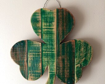 Rustic Shamrock - reclaimed wood - St. Patrick's Day decoration - Irish Pride, lucky clover, pallet wood ,wall hanging