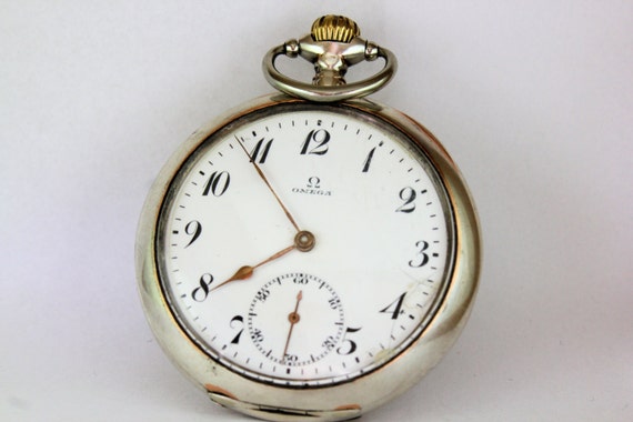 Vintage Omega Silver 800 Pocket Watch Antique Swiss Timepiece