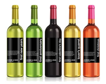 Wedding Milestones Wine Label - Custom Wine Label - Personalized Wine Label - Wedding Wine Bottle Label