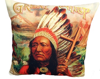 indian chief cushion ON SALE