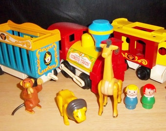 Vintage Fisher-Price CIRCUS TRAIN & ANIMALS Play Family 1970s Original ...