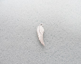 10 silver angel wing charms - double-sided - tibetan silver - 18mm x 5mm - tibet silver charm - angel wings - silver wings