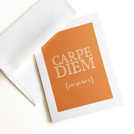 Items similar to Carpe Diem Graduation Note Card, Latin Sayings