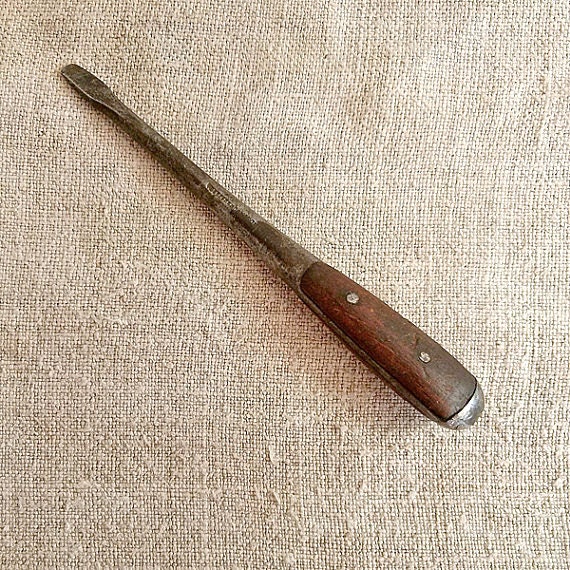 Antique screwdriver 1930s wooden Handle Steel Craft