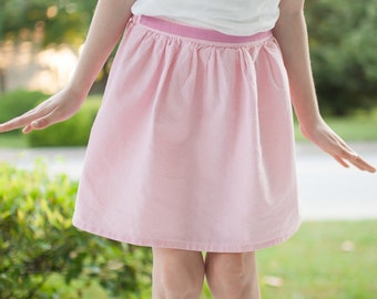 Girl Skirt, pink summer skirt, toddler cotton skirt, boutique clothing, children's clothing, 4T pink skirt, size 2T, 3T, 4T, 5, 6, 7, 8, 10