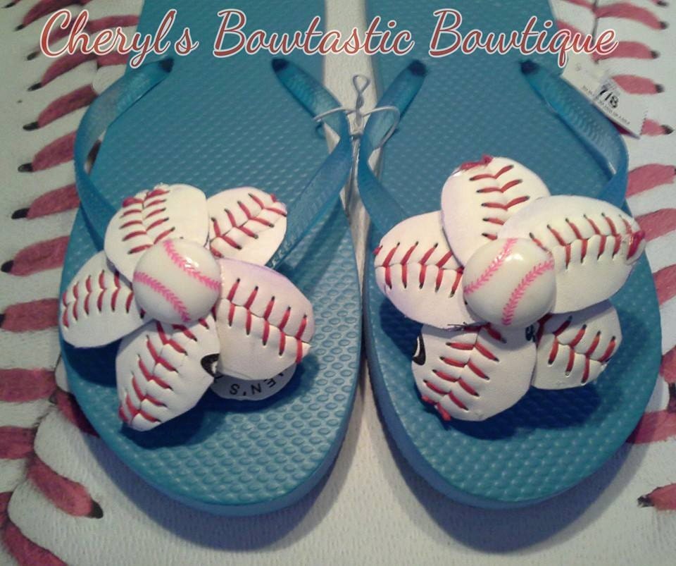 Baseball or Softball Flower clips. Choose your style clip.