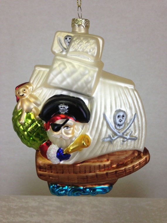 items similar to pirate ship glass christmas ornament with items similar to pirate ship glass christmas ornament with