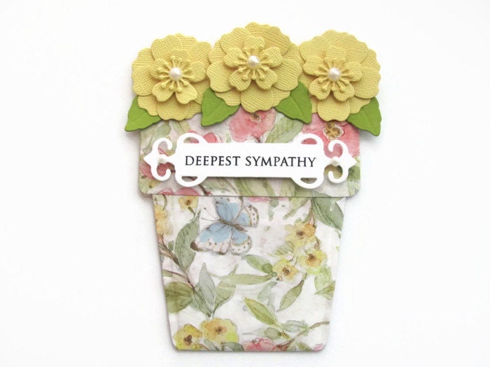Deepest Sympathy Card Condolence Card Yellow by SassyScrapsCrafts