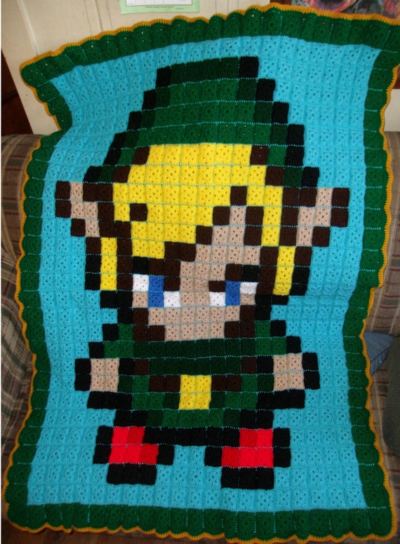 Legend of Zelda Crochet Link Blanket Free by MegaIkkakujuuStuff