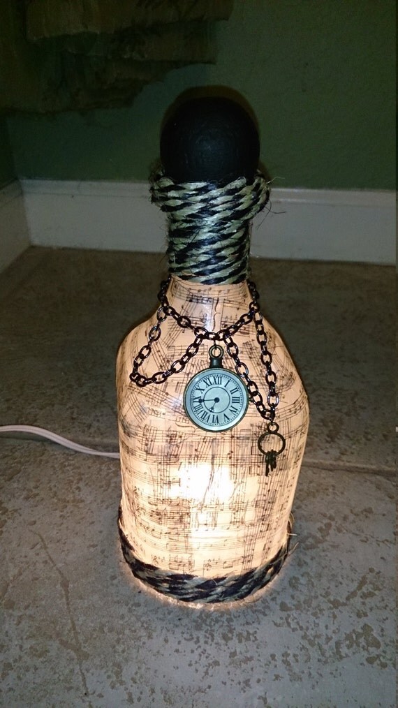 Items similar to Lighted Decorative Glass Bottle on Etsy