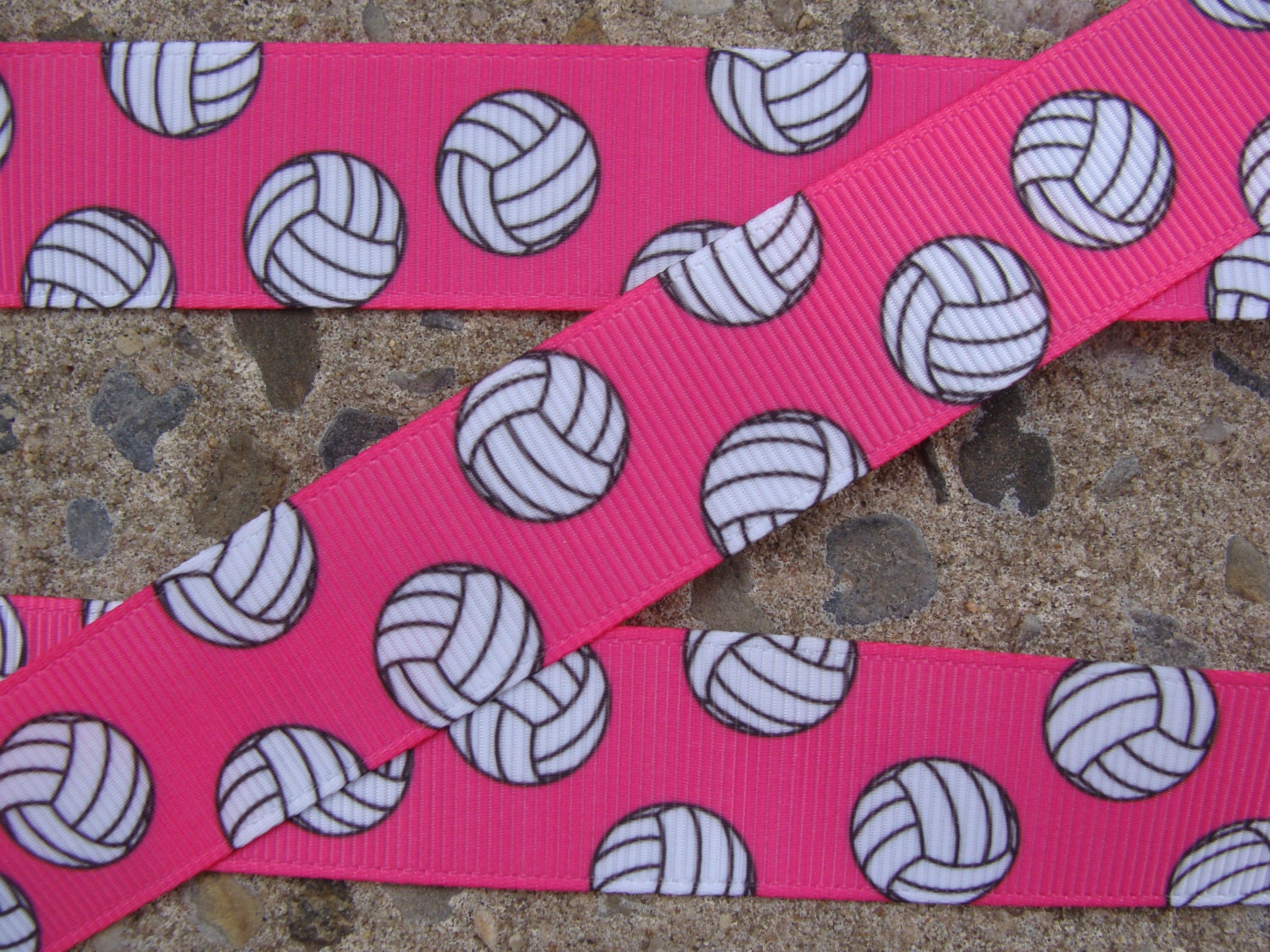 Volleyball ribbon 4 yards Pink Sports ribbon Ball Printed