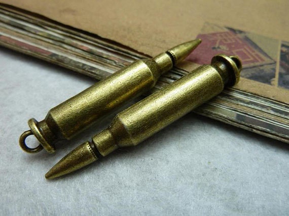 5pcs 9x58mm antique bronze Cute Bullet Charms Pendants