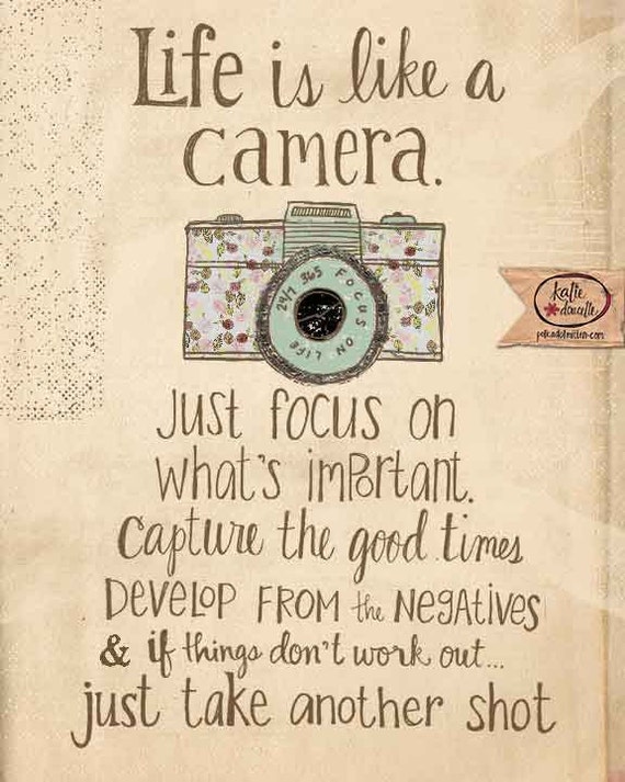 Life is Like a Camera Art Print on Wood