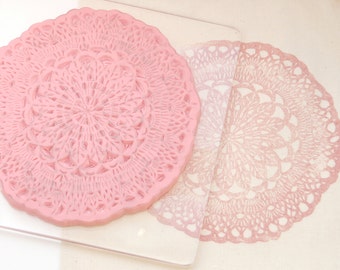 Doily Stamp - Granny Doily Stamp - Pretty Doily Stamp - Pretty Gift Wrap Stamp - Lace Stamp - Hand Carved Rubber Stamp - Little Stamp Store