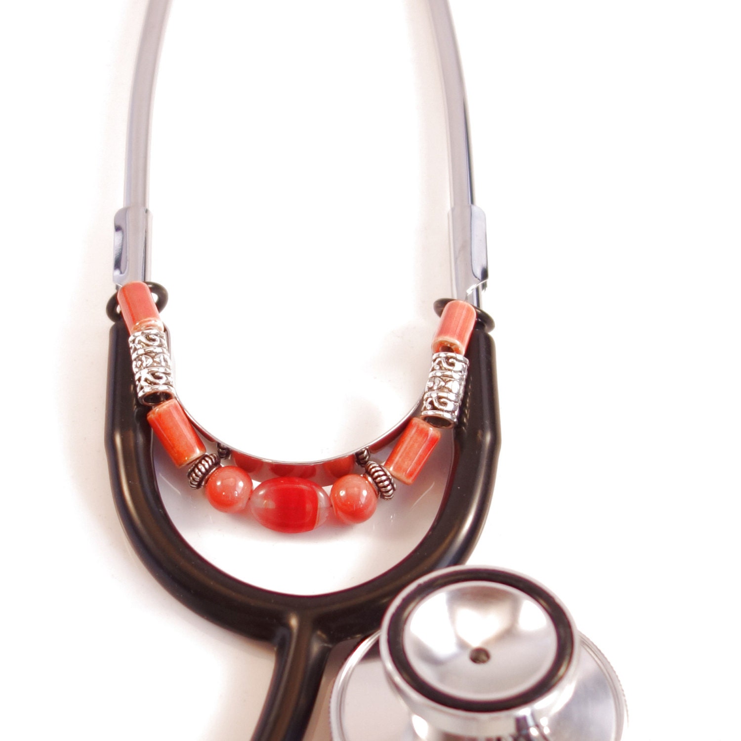 Women's Beaded Stethoscope ID Pendant Charm Jewelry by DungleBees