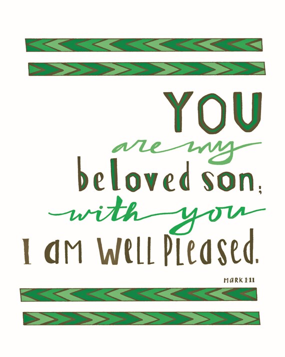 Items similar to You are my Beloved Son; with you I am well pleased