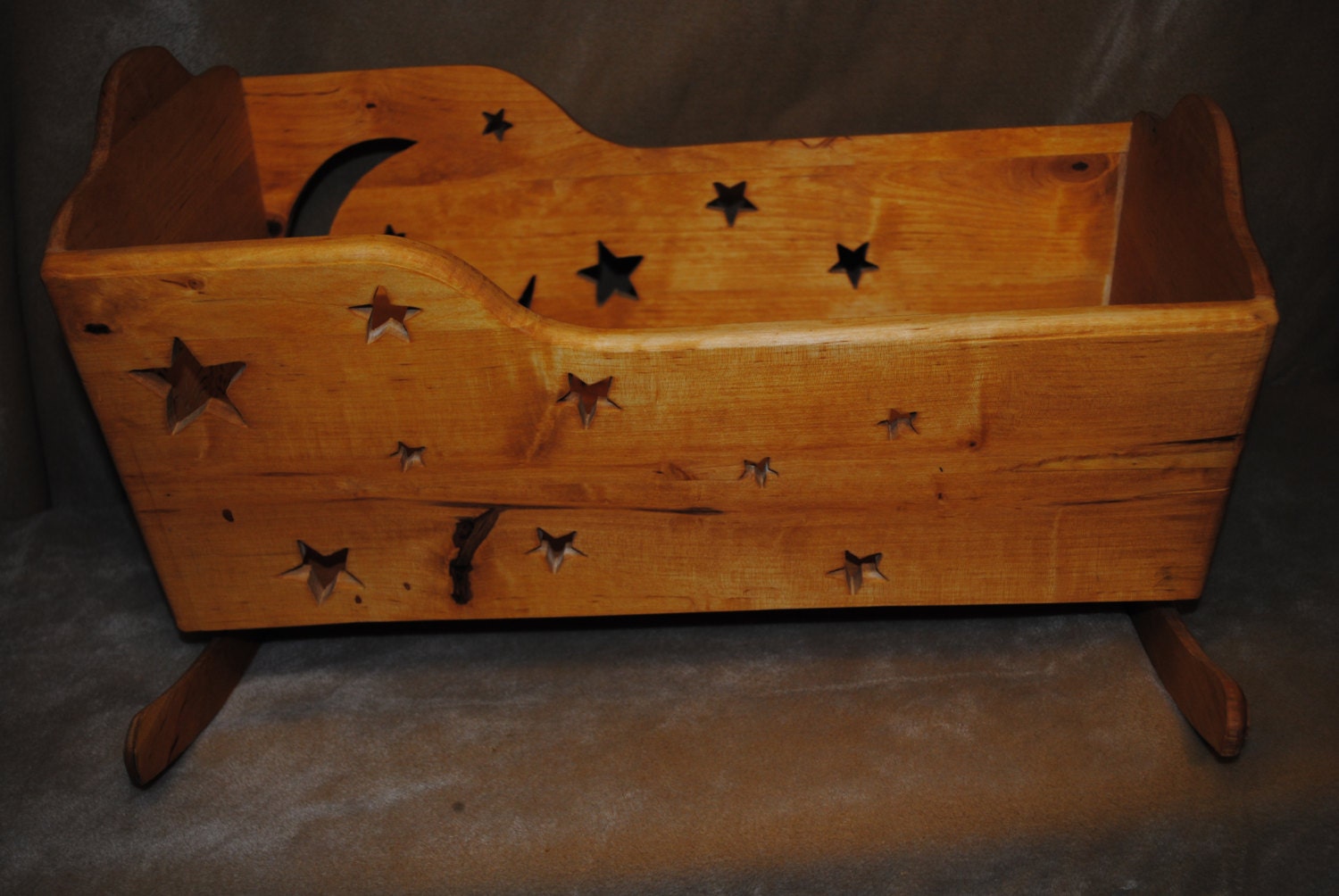 dolls wooden cot with door