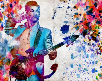 Prince Original Painting, Colorful Art Print, Acrylic and Watercolor Art