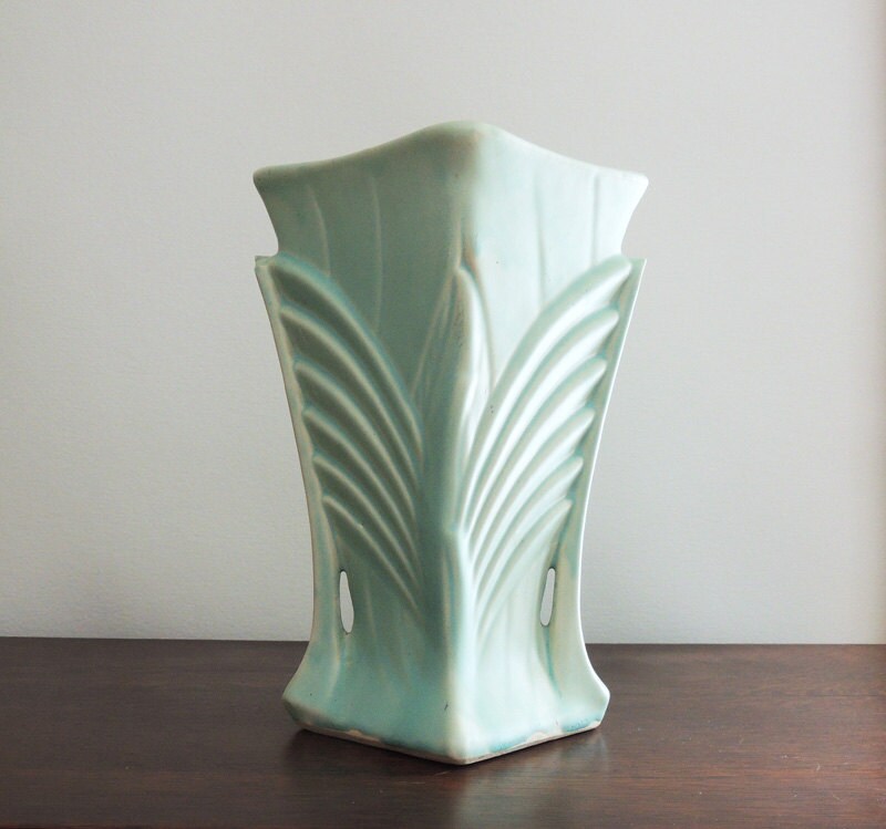 McCoy 1940's Matte Aqua Art Deco Vase By StoweVintage On Etsy