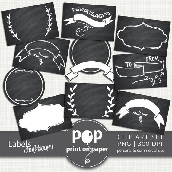 Chalkboard Labels Digital Clip Art Chalkboard Labels Digital Clip Art
