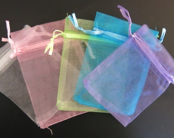 BULK! 100pc organza jewelry/wedding bags mixed colors (JC8)