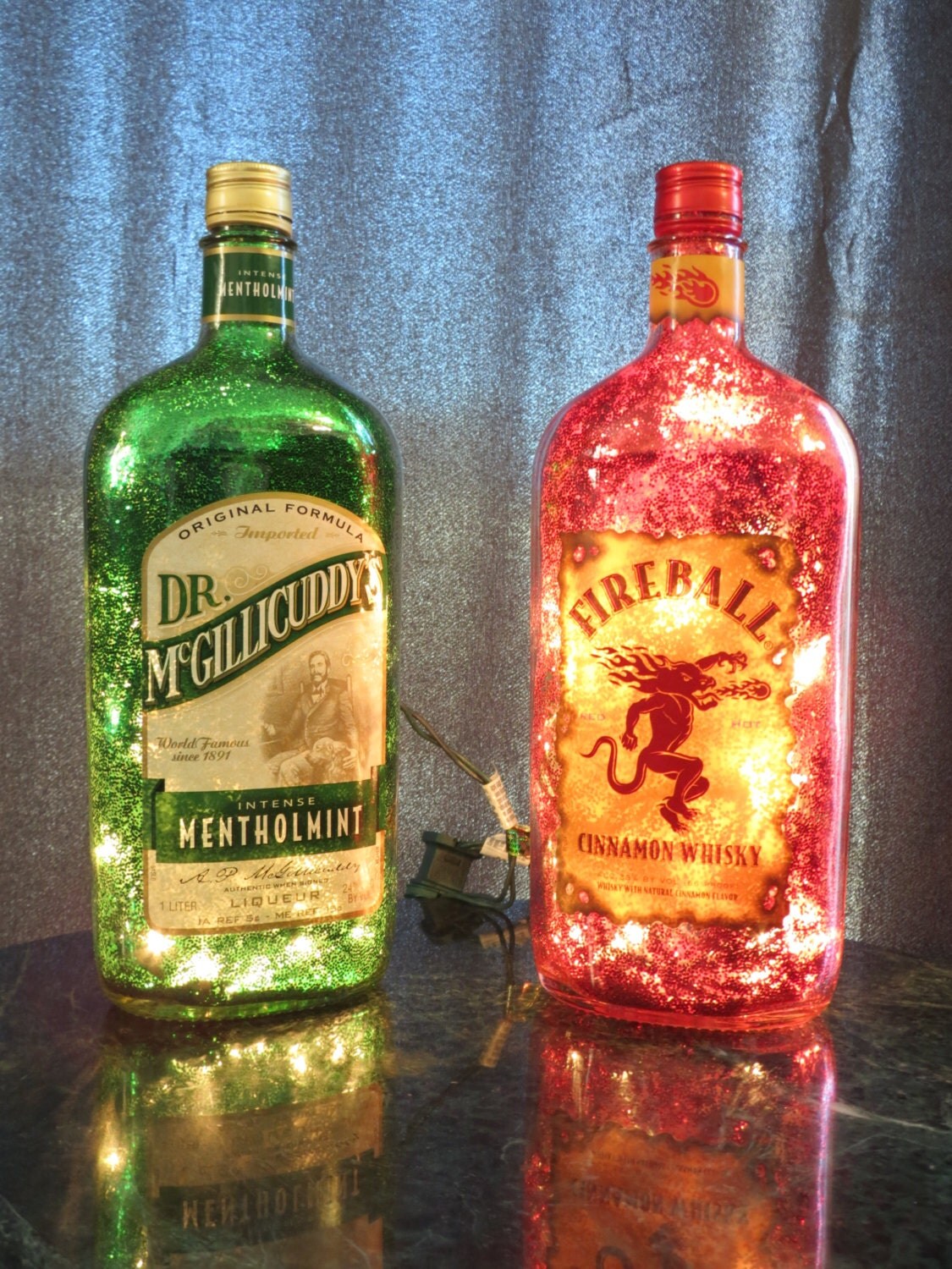 liquor bottle lights by TrevorsLights on Etsy