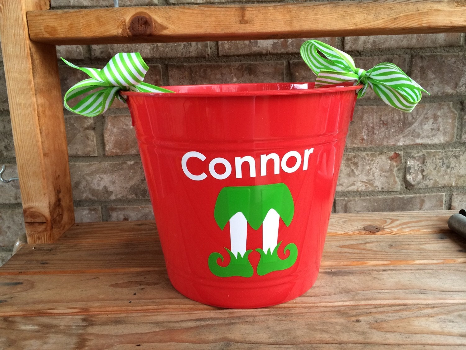Christmas bucket by HappyToz on Etsy