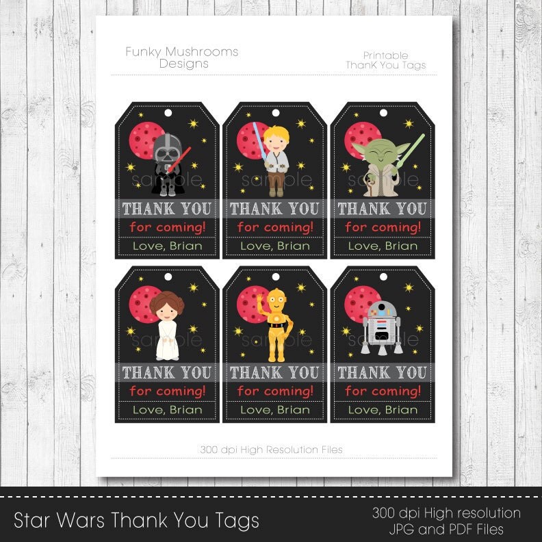 Star Wars Thank You Tags Thank you note Thank by ...
