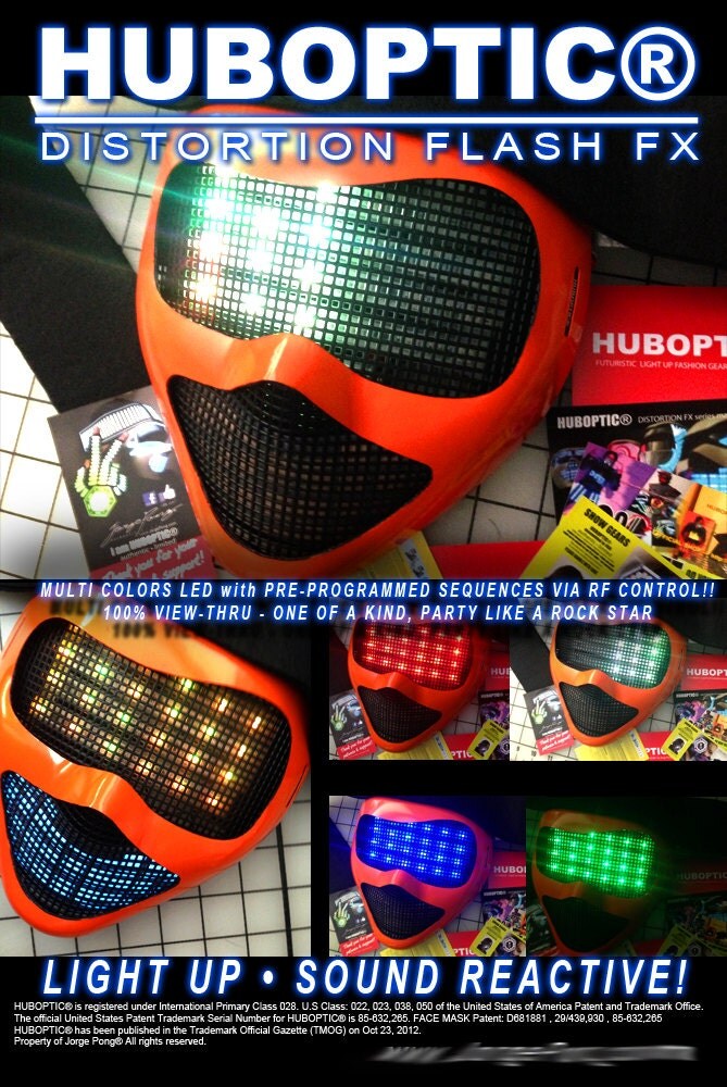 Light Up Mask LED Flash / LED Robot Mask OrangeC for