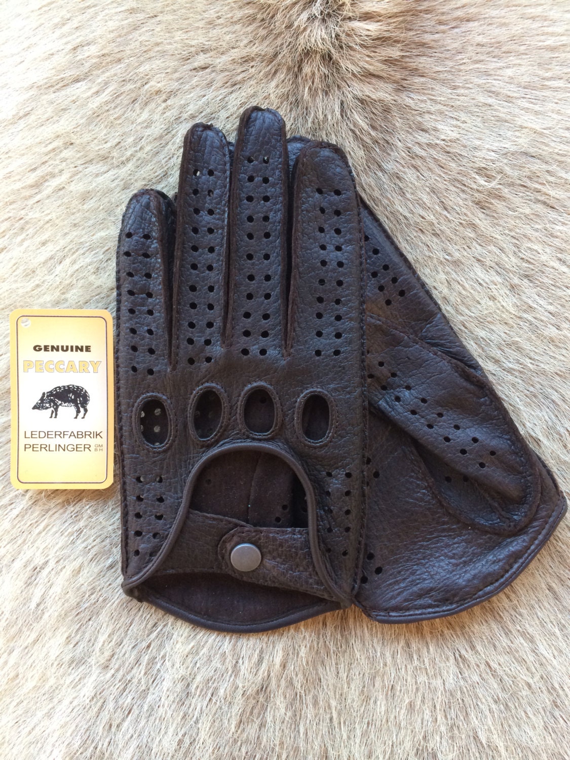 Men's Peccary Leather Gloves Driving Gloves
