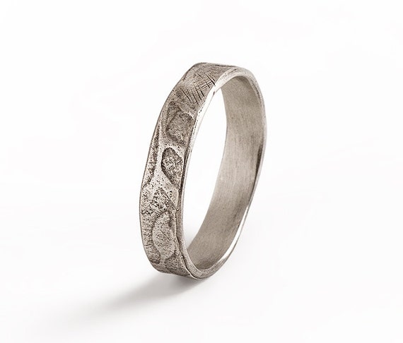 Leaf Ring, Sterling Silver Leaf ring, Oxidized Silver Band.